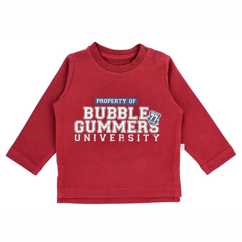 Polera Manga Larga Niño Bubblegummers Mateo Borgoña-0