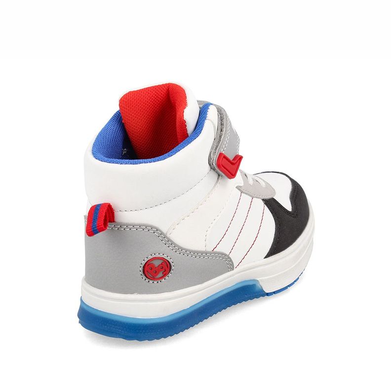 Zapatilla Niño Bubblegummers Luces Neon Blanco-Gris-3