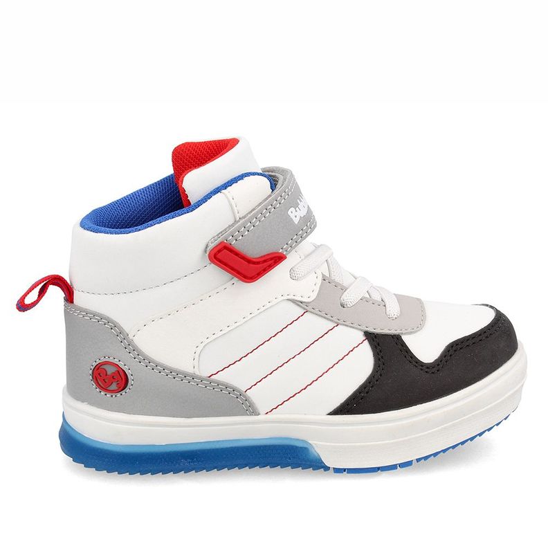 Zapatilla Niño Bubblegummers Luces Neon Blanco-Gris-4