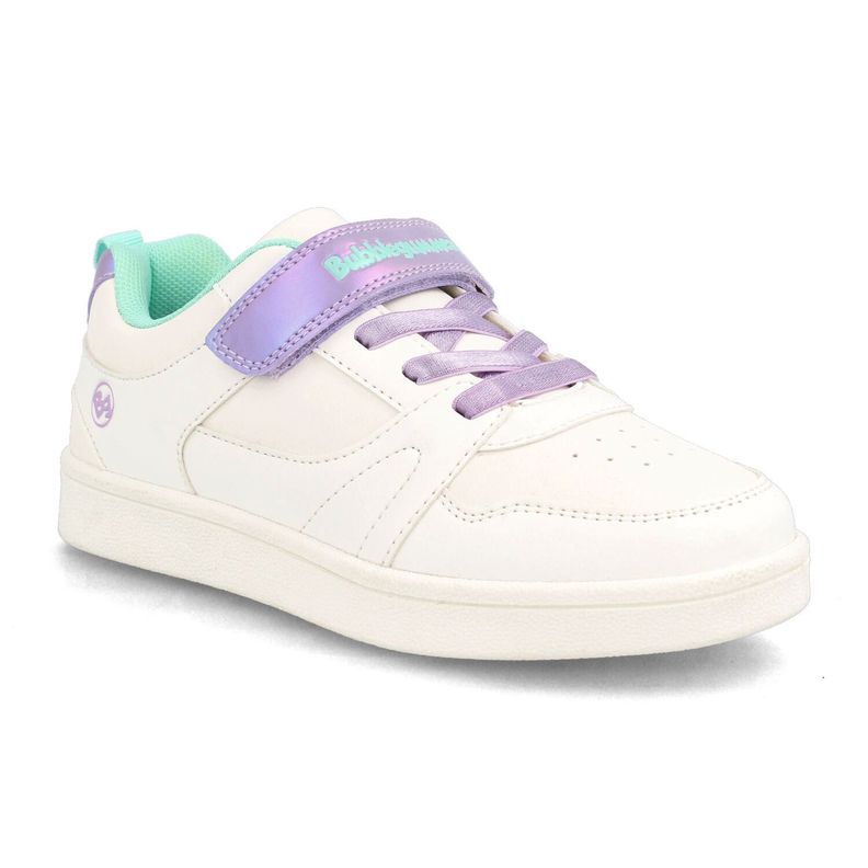 Zapatilla Niña Bubblegummers Clavel Blanco-Lila-1