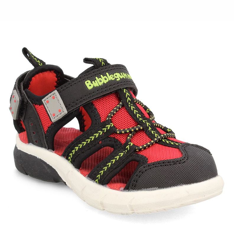 Sandalia  Niño Bubblegummers Domenico Negro-Rojo-0