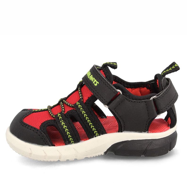 Sandalia  Niño Bubblegummers Domenico Negro-Rojo-1