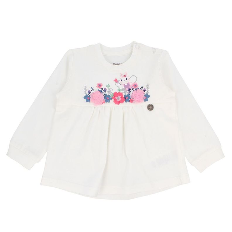 Polera Manga Larga Niña Bubblegummers Blanca Crema-0