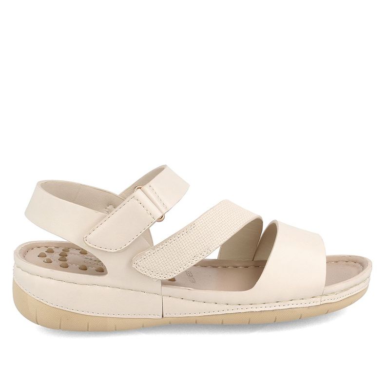 Sandalia Mujer Bata Cuyler Beige Broche-4