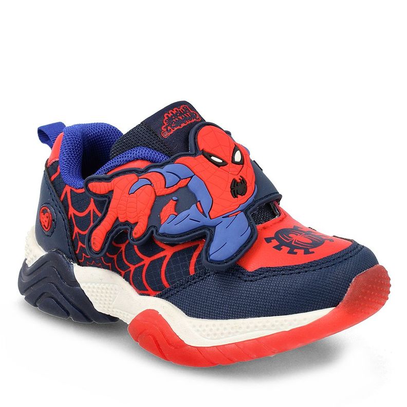 Zapatilla Niño Bubblegummers Luces Spiderman Marvel Azul-Rojo-0