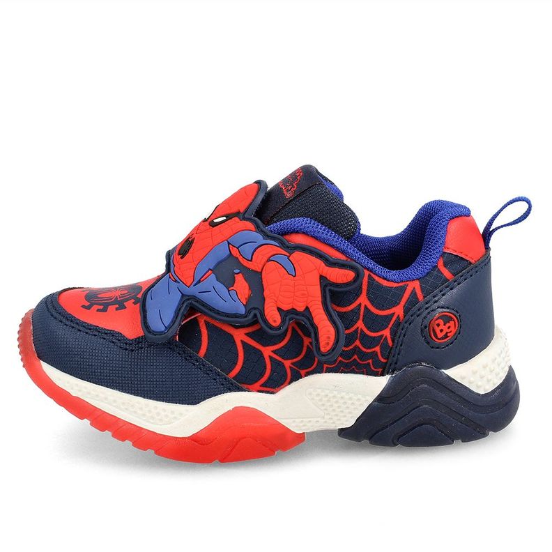 Zapatilla Niño Bubblegummers Luces Spiderman Marvel Azul-Rojo-1