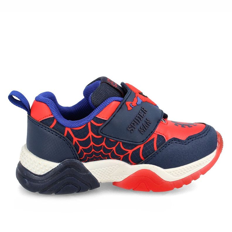 Zapatilla Niño Bubblegummers Luces Spiderman Marvel Azul-Rojo-4