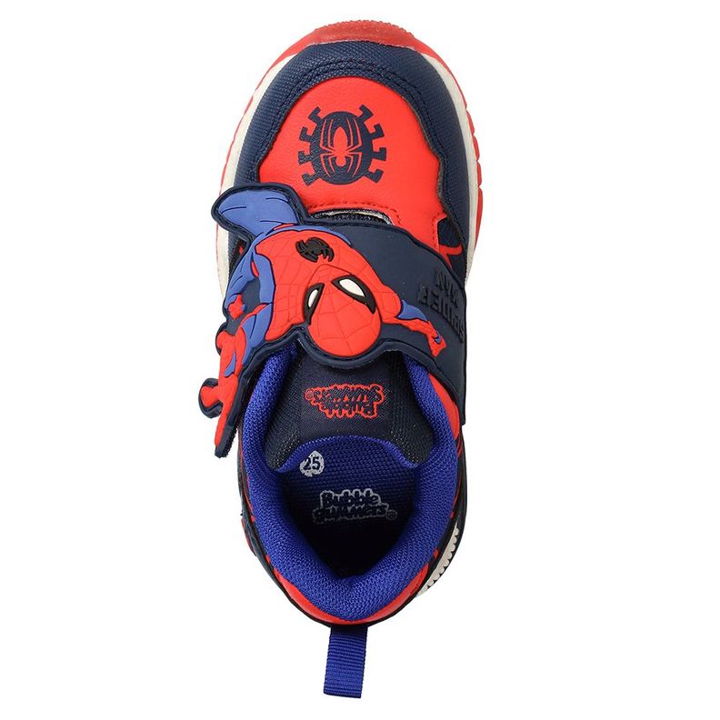 Zapatilla Niño Bubblegummers Luces Spiderman Marvel Azul-Rojo-5