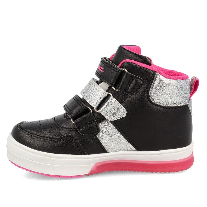 Botín Niña Luces Bubblegummers Neon Negro-1