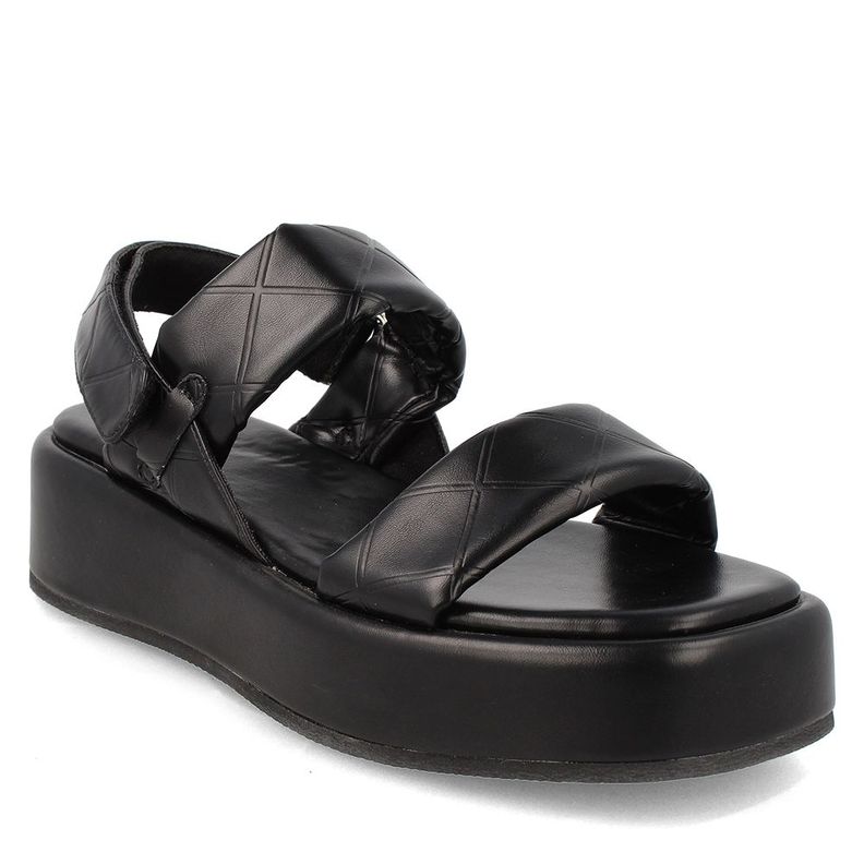 Sandalia Mujer Bata Crystal Negro Broche-0