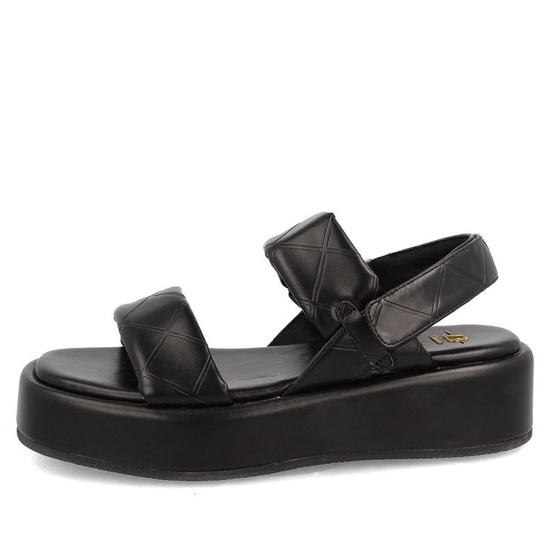 Sandalia Mujer Bata Crystal Negro Broche-1
