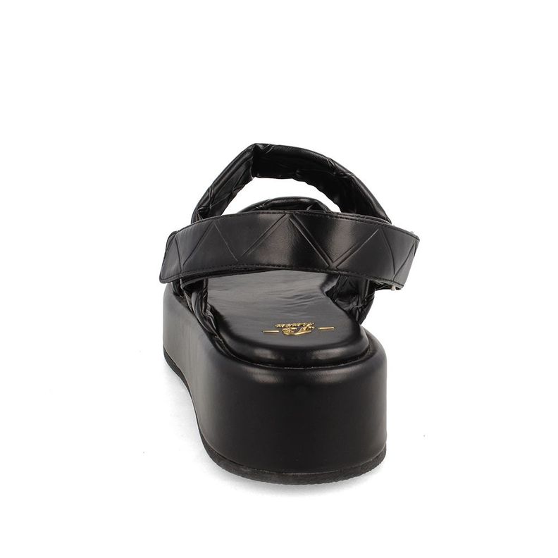 Sandalia Mujer Bata Crystal Negro Broche-2