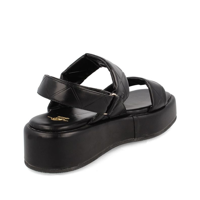 Sandalia Mujer Bata Crystal Negro Broche-3