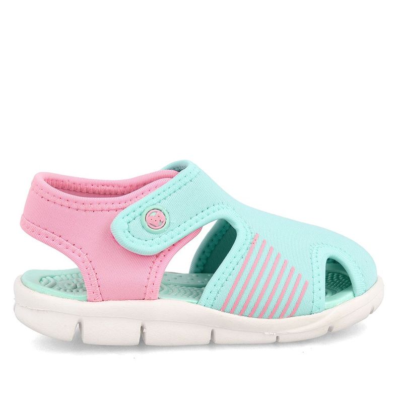 Sandalia  Niño Bubblegummers Bentley Celeste-Rosado-4