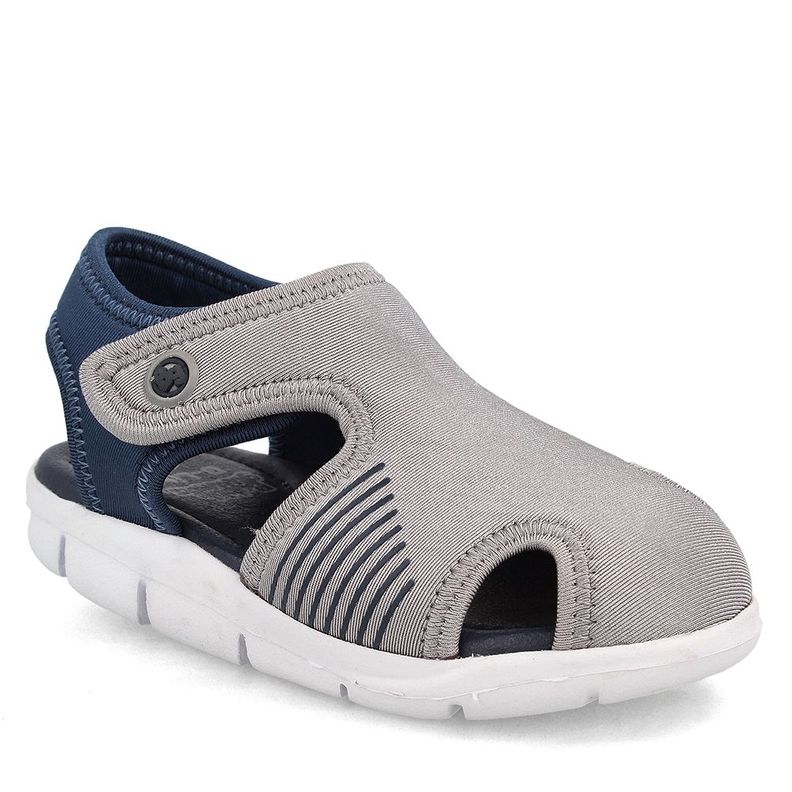 Sandalia  Niño Bubblegummers Bentley Gris-Azul-0