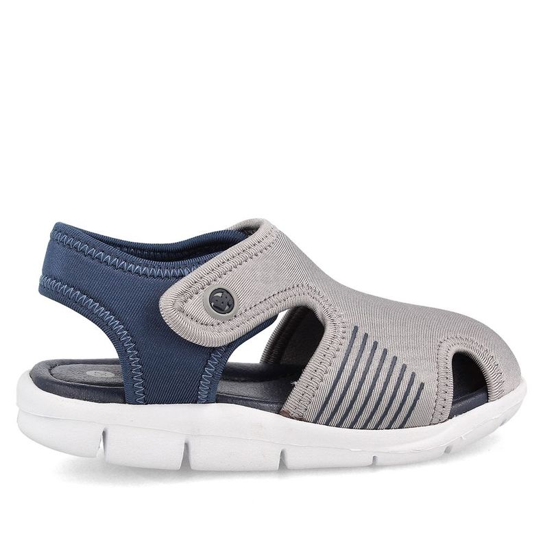 Sandalia  Niño Bubblegummers Bentley Gris-Azul-4