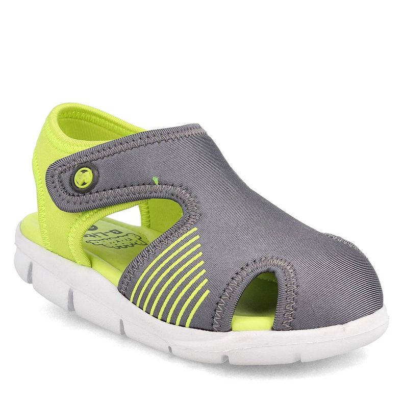 Sandalia  Niño Bubblegummers Bentley Gris-Amarillo-0