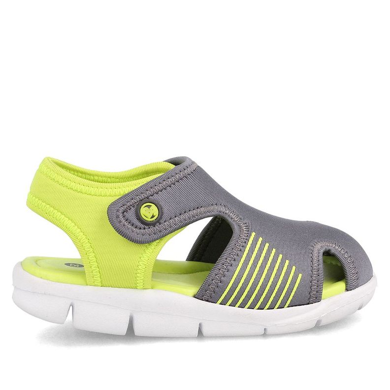 Sandalia  Niño Bubblegummers Bentley Gris-Amarillo-4