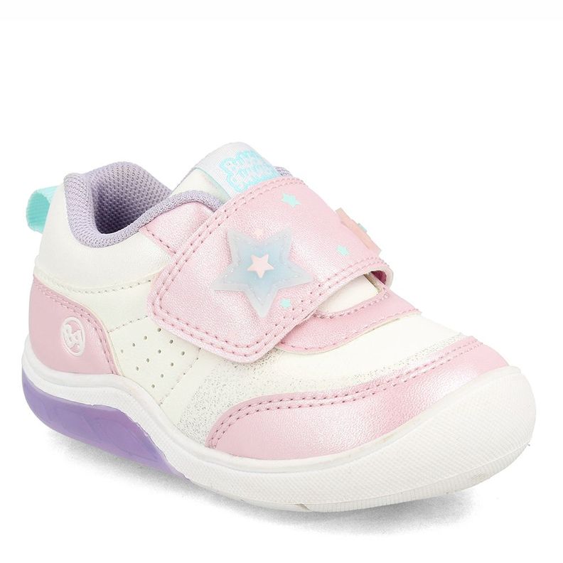 Zapatilla Niña Bubblegummers Luces Tokio Blanco-Rosado-0