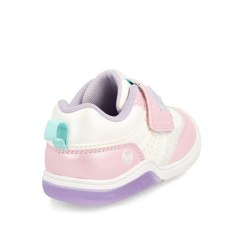 Zapatilla Niña Bubblegummers Luces Tokio Blanco-Rosado-3