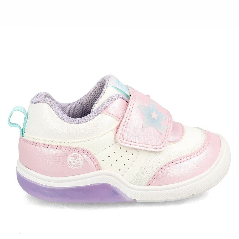 Zapatilla Niña Bubblegummers Luces Tokio Blanco-Rosado-4