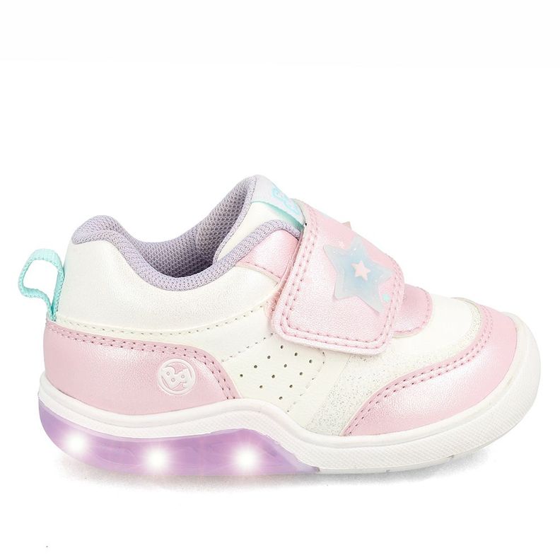 Zapatilla Niña Bubblegummers Luces Tokio Blanco-Rosado-7