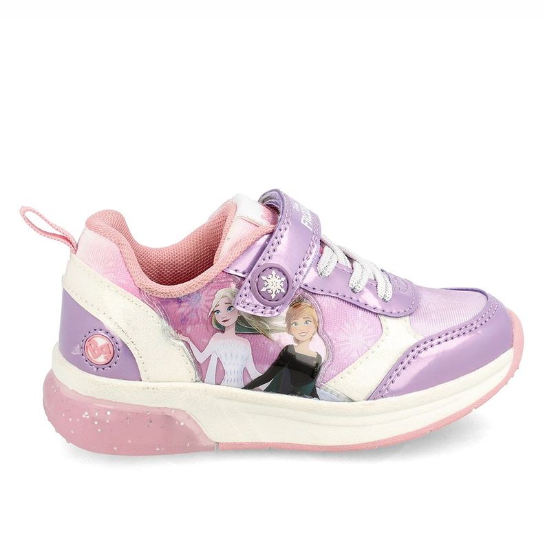 Zapatilla Niña Bubblegummers Luces Frozen Disney Lila-Blanco
