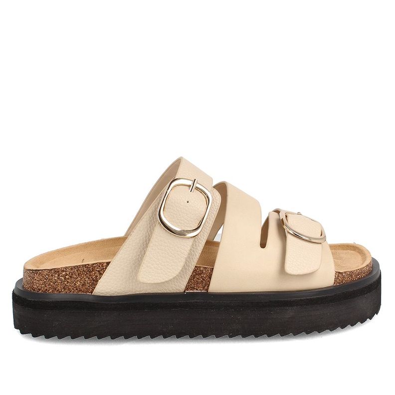 Sandalia Mujer Bata Trini Beige-4