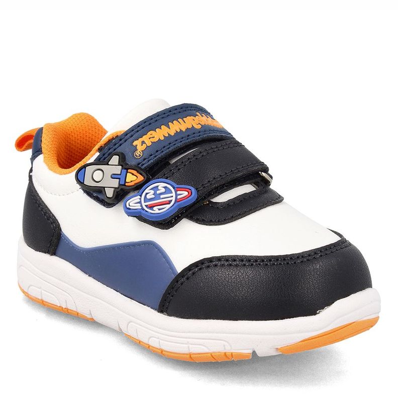 Zapatilla Niño Bubblegummers Soft Walker Negro-Azul-0