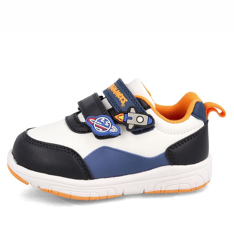 Zapatilla Niño Bubblegummers Soft Walker Negro-Azul-1