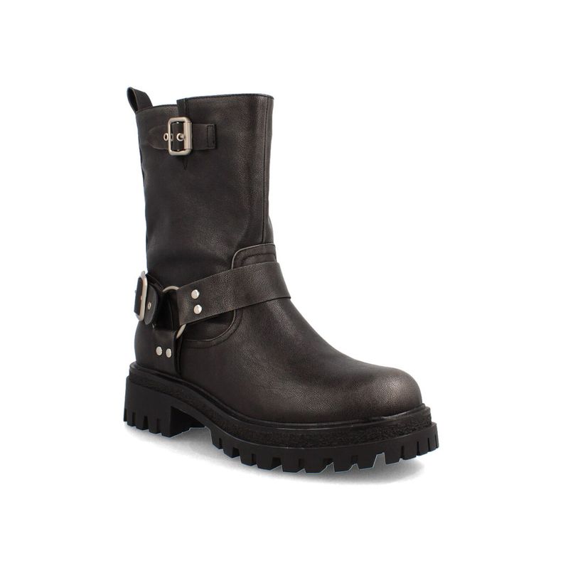 Botín Mujer Bata Red Label Biker Gris-2