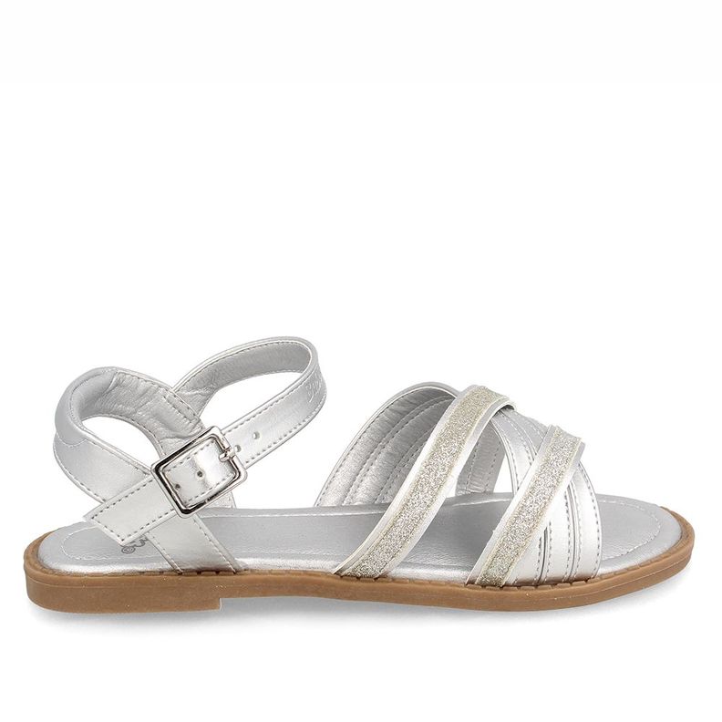 Sandalia  Niña Bubblegummers Beyonce Plateado-4