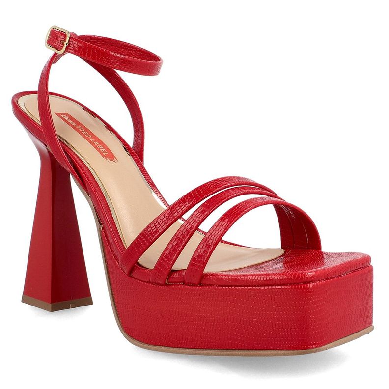 SANDALIA MUJER BATA LOTO ROJO-0