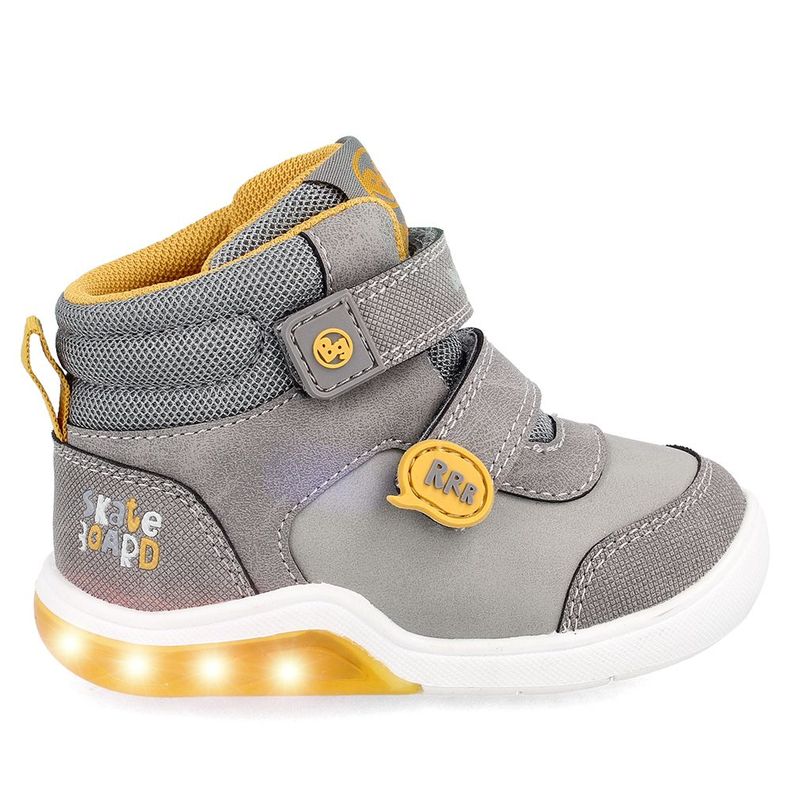 Botín Niño Luces Bubblegummers Tokio Gris-7