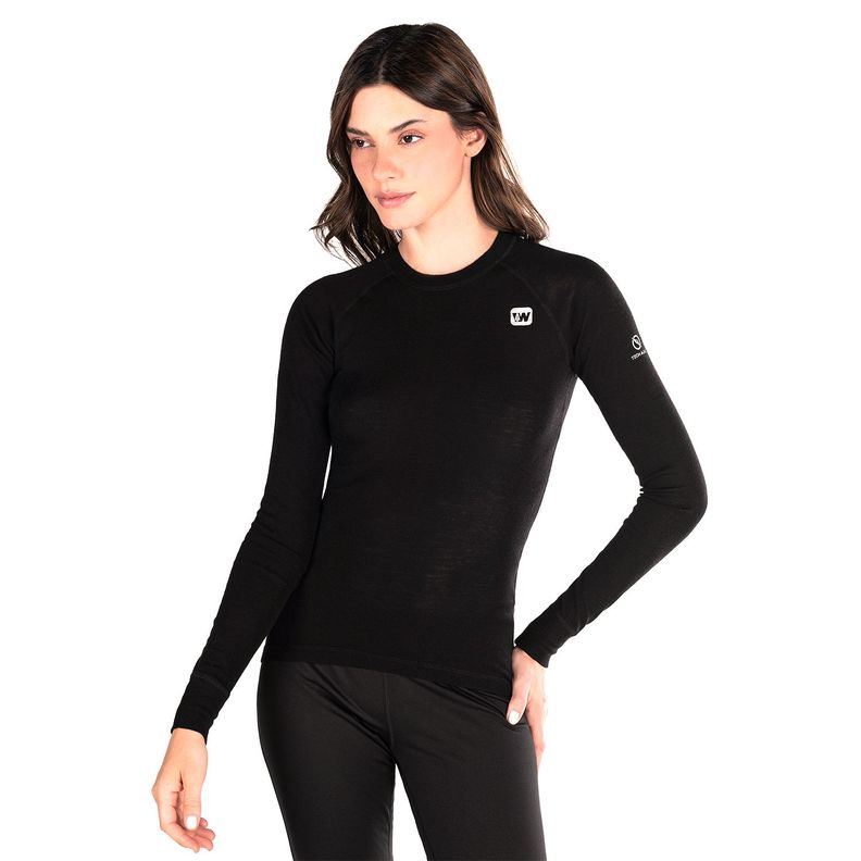 Primera Capa Mujer Weinbrenner First Layer Merino Negro-0