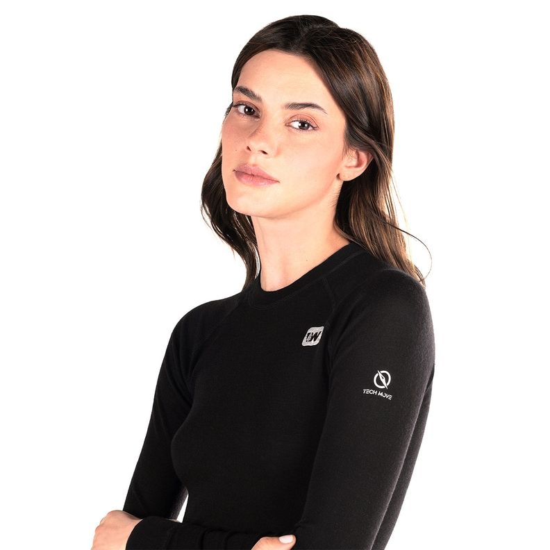 Primera Capa Mujer Weinbrenner First Layer Merino Negro-2