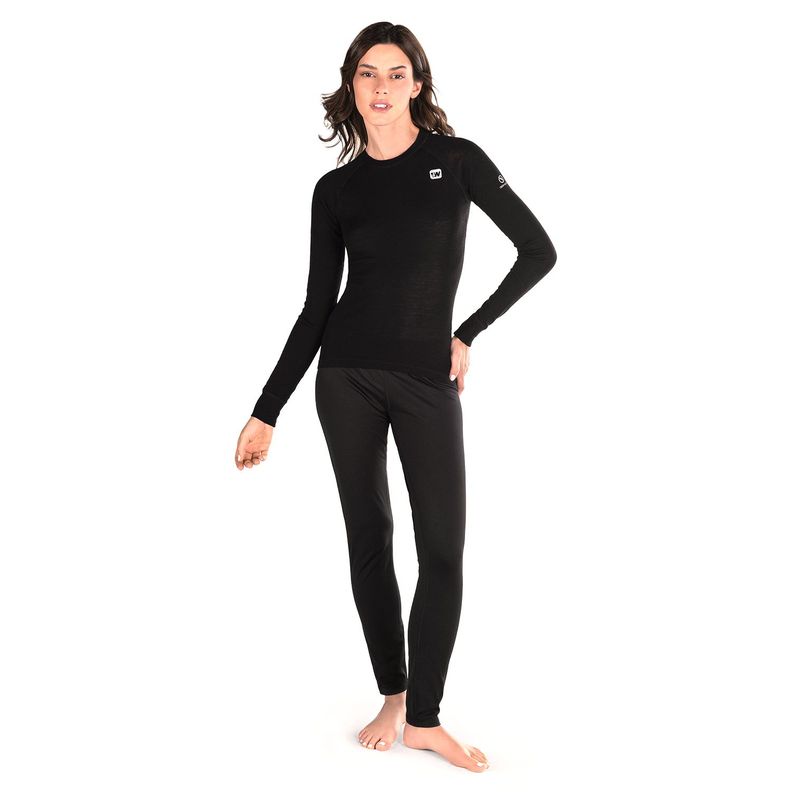 Primera Capa Mujer Weinbrenner First Layer Merino Negro-3