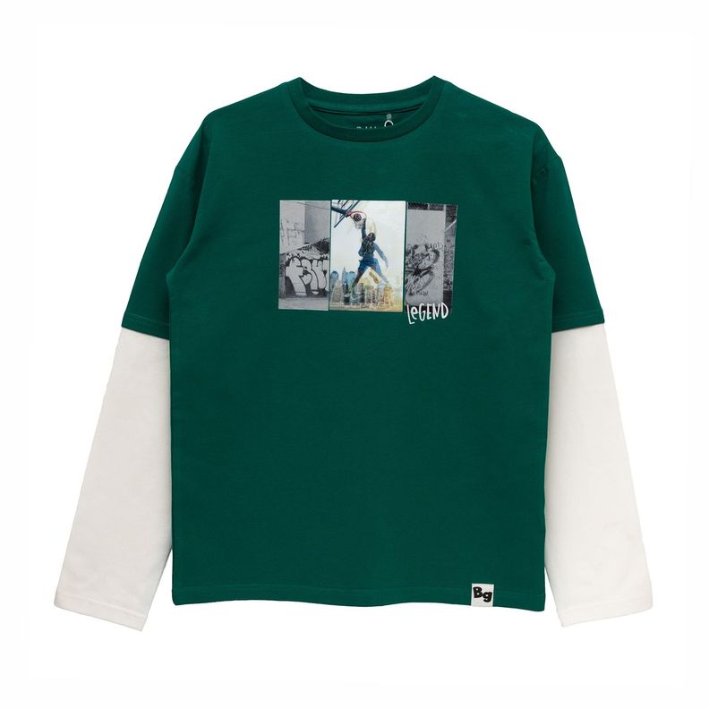 Poleras Manga Larga Niño Bubblegummers Tunez Verde-0