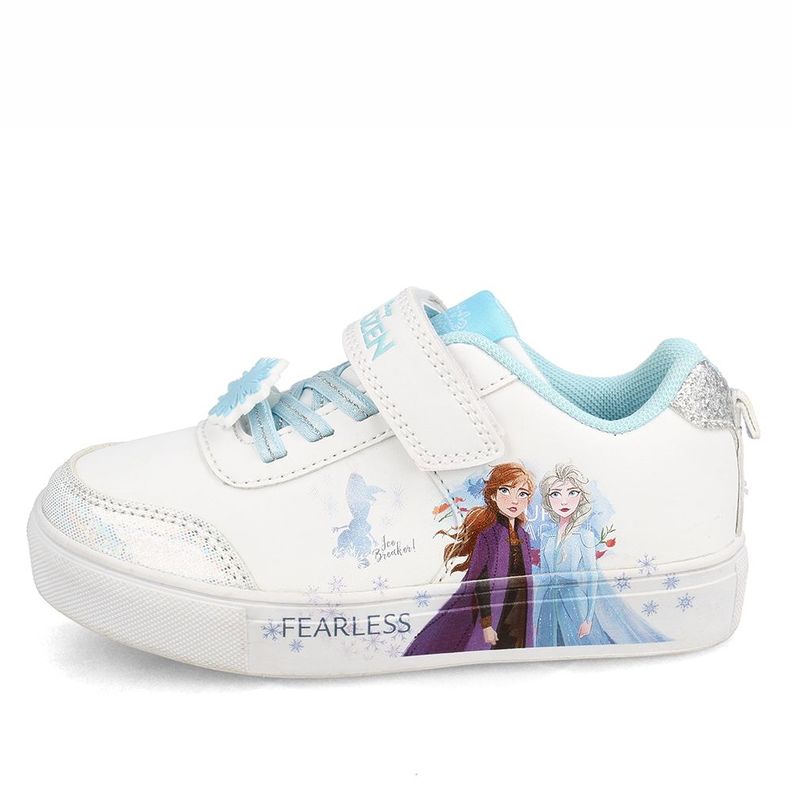 Zapatilla Niña Bubblegummers Luces Frozen Disney Blanco-Celeste-1