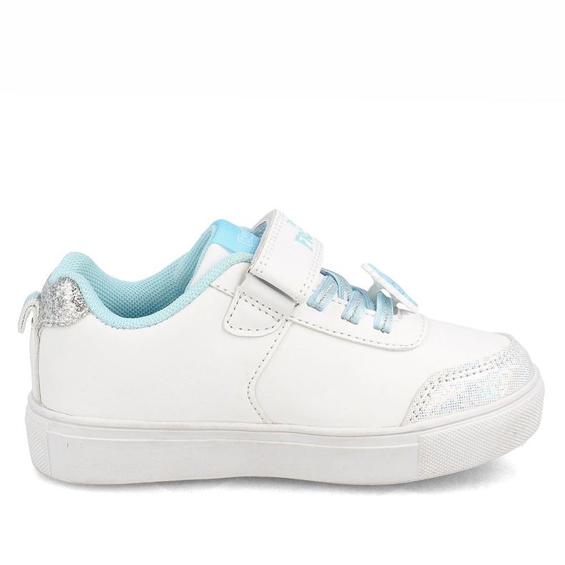 Zapatilla Niña Bubblegummers Luces Frozen Disney Blanco-Celeste-4