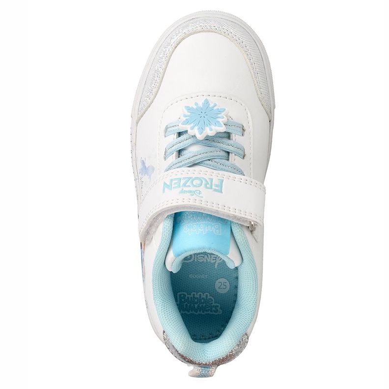 Zapatilla Niña Bubblegummers Luces Frozen Disney Blanco-Celeste-5