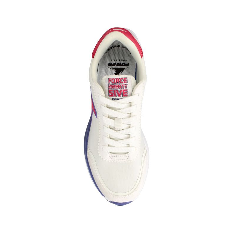 Zapatilla Mujer Power Force 25 Retoro Blanco-Fucsia-3