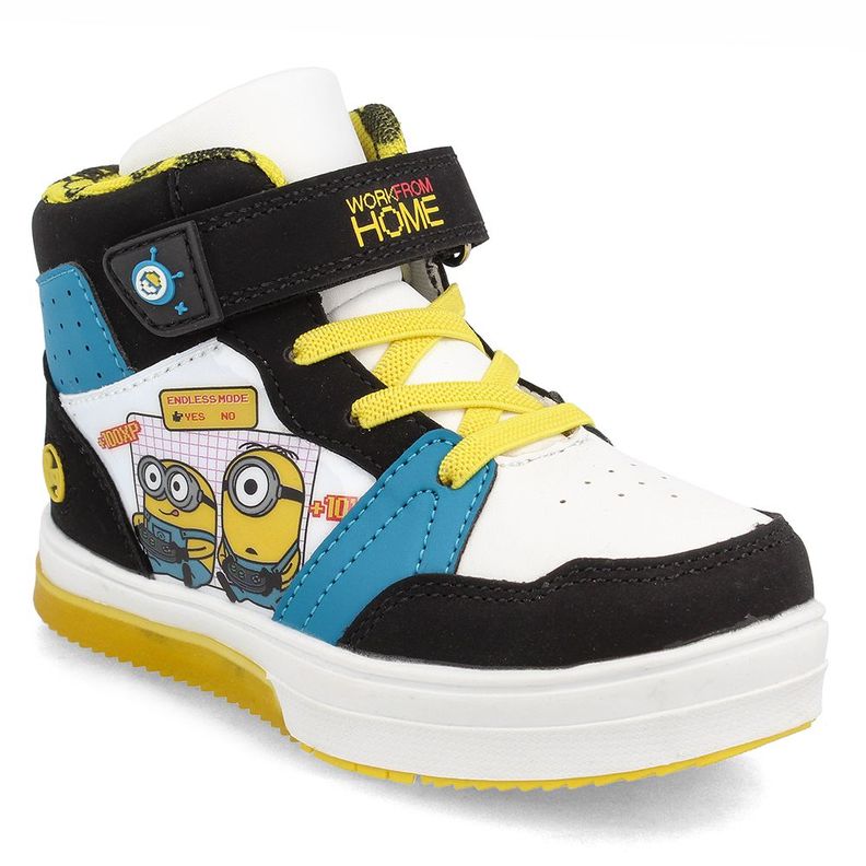 Zapatilla Niño Bubblegummers Minions Neon Negro-Azul-0