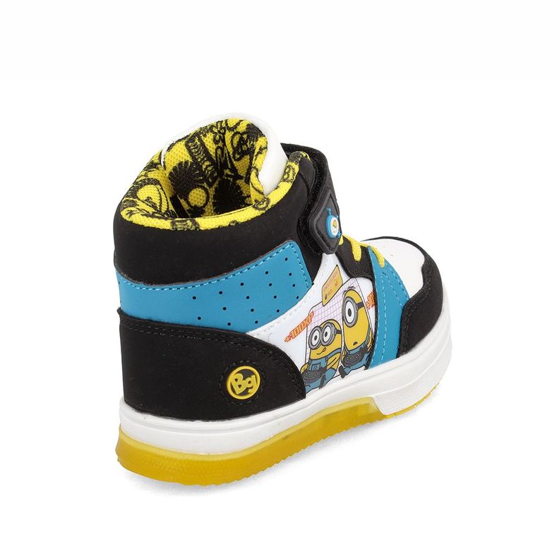Zapatilla Niño Bubblegummers Minions Neon Negro-Azul-3