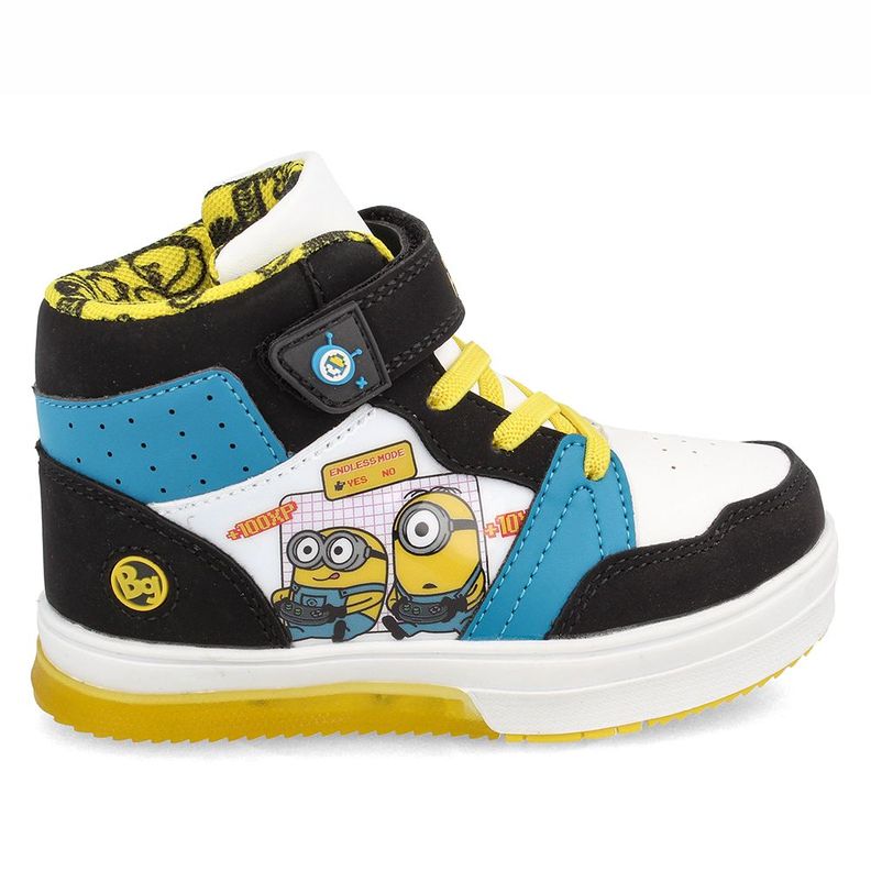 Zapatilla Niño Bubblegummers Minions Neon Negro-Azul-4