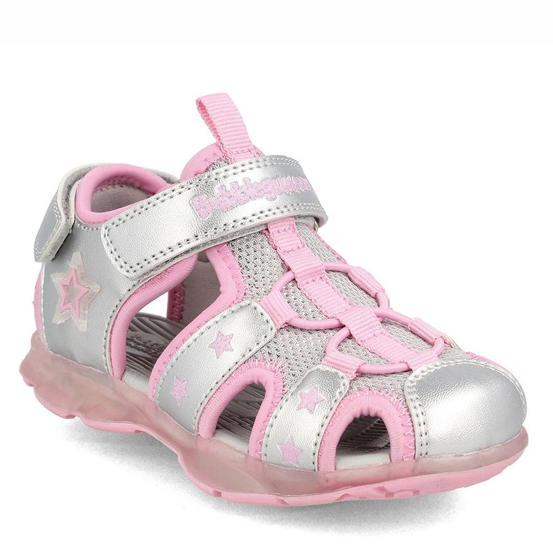 Sandalia  Niña Bubblegummers Unai Plateado-Rosado-0