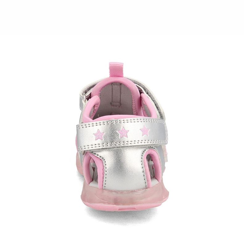 Sandalia  Niña Bubblegummers Unai Plateado-Rosado-2
