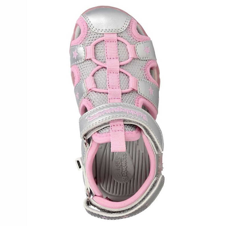 Sandalia  Niña Bubblegummers Unai Plateado-Rosado-5