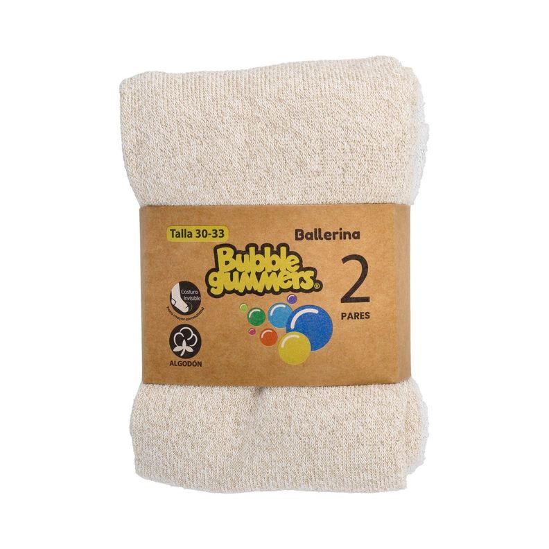 Calcetín Niña Bubblegummers Glitter Crema-0