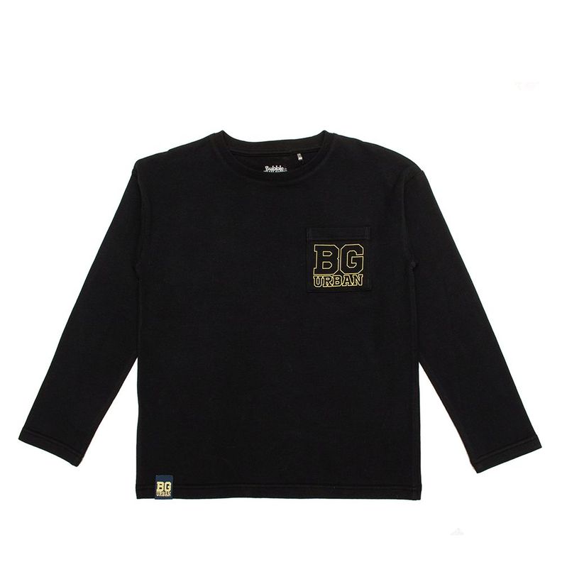 Polera Manga Larga Niño Bubblegummers Igor Negro  Teens-0